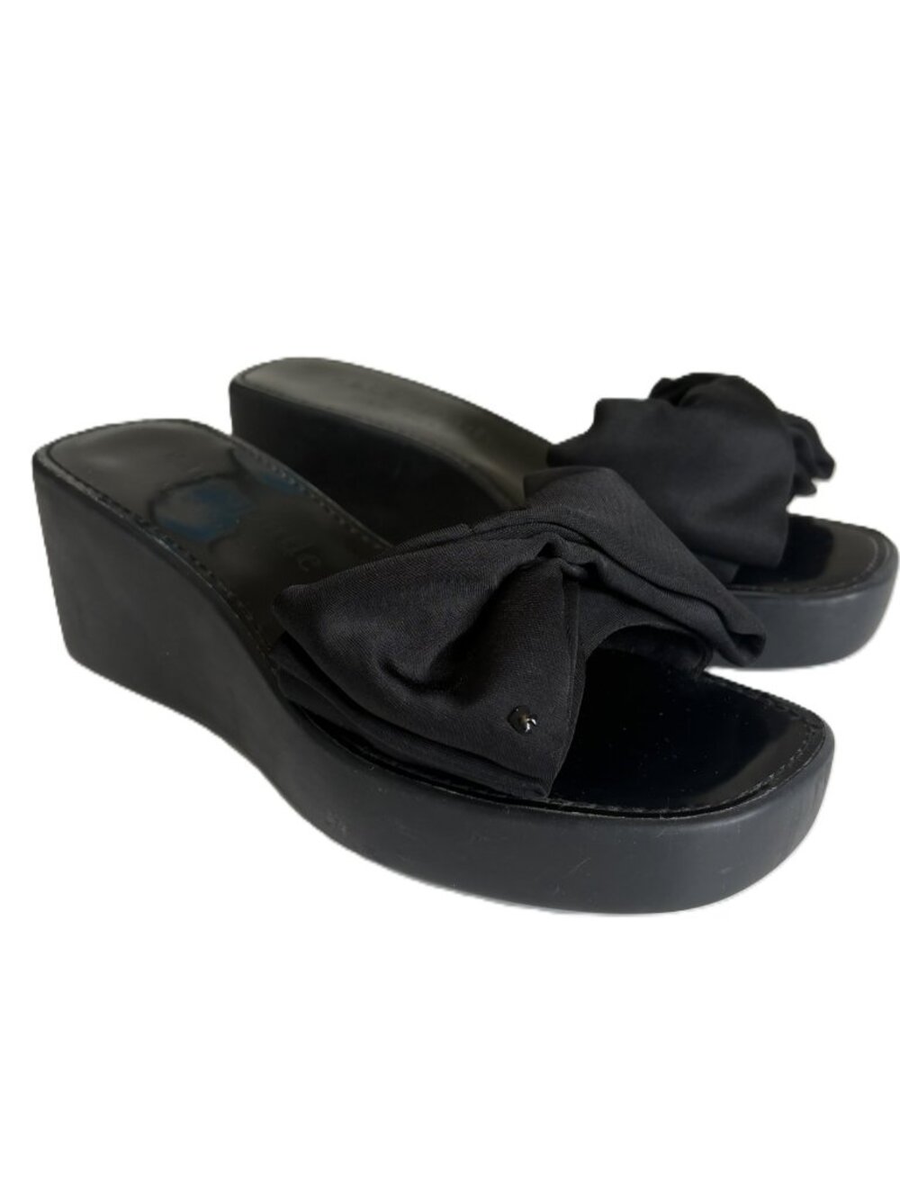 Kate Spade Black Bow Platform Wedge Sandals Size 8.5